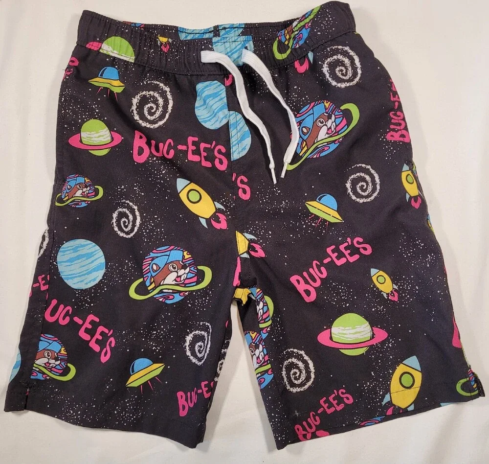 BUC-EE'S Swim Trunk Youth Small All Over Galaxy Space Print with Pockets, Lined